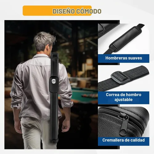 Vista 5 de Trymaker Estuche para Taco de Billar, Estuche Rígido 1×1 para Palo de Billar que Contiene 1 Taco Completo de 2 Piezas (No para Tacos de 3/4), Hecho
