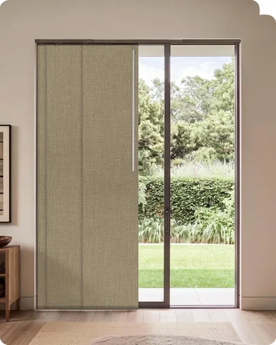 Vista 16 de Graywind - Paneles deslizantes manuales 100% opacos con control de varilla, cortinas para ventanas de privacidad, cortinas para puertas corredizas