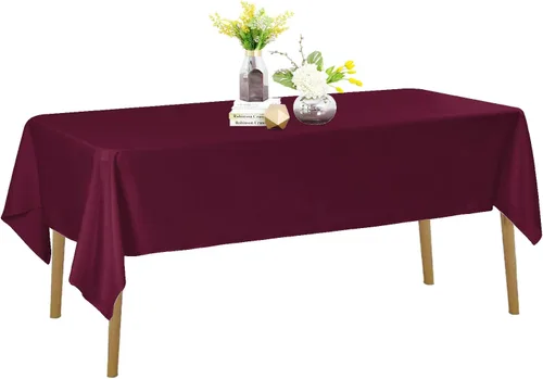 Vista 36 de Mantel de poliéster lavable de 132 pulgadas, resistente a las manchas y a las arrugas, mantel decorativo para mesa de comedor, fiestas de bufé
