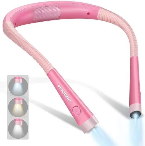 Vista 2 de Glocusent Luz LED de lectura para el cuello, luz de libro para leer en la cama (paquete de 2)