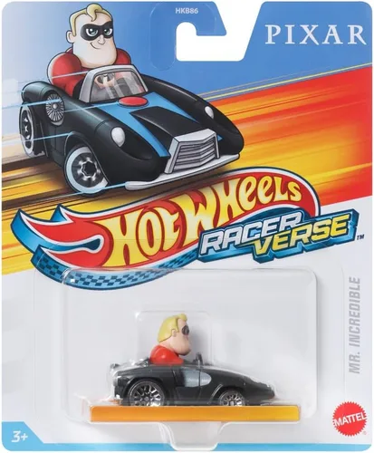 Vista 5 de Hot Wheels RacerVerse - Vehículo fundido a presión con Mr. Incredible Driver escala 1:64