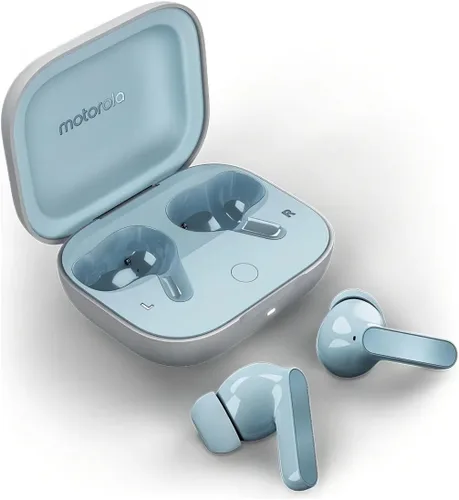 Vista 2 de Motorola Moto Buds XT2443-1 Dinámica ANC, Triple Mic. Array, IPX IP54, Bluetooth 5.3, Sonido Dolby Atmos - (Azul Ilusión)