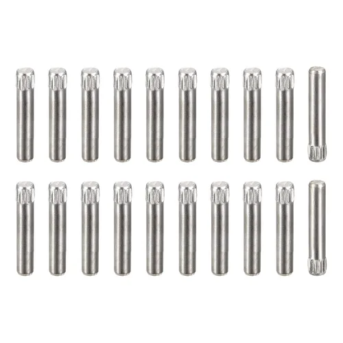 Vista 20 de uxcell Pasadores de acero inoxidable 304 de 0.05 x 0.236 pulgadas, 20 pines de cabeza moleteada con extremo biselado plano, clavijas de madera