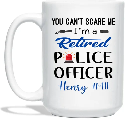 Vista 17 de Taza de café personalizada de policía de regalo para amigo compañero de trabajo, I Never Dreamed I'd Grow Up To Be A Cop Taza de café de cerámica