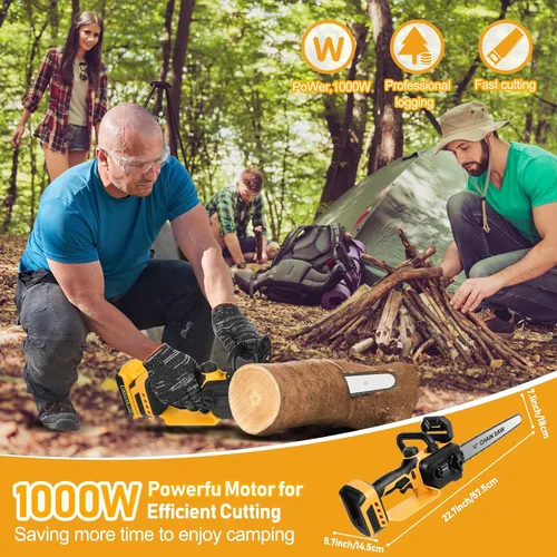 Vista 4 de Mini motosierra inalámbrica compatible con batería Dewalt de 20 V (sin batería) motosierra eléctrica de mano sin escobillas de 12 pulgadas