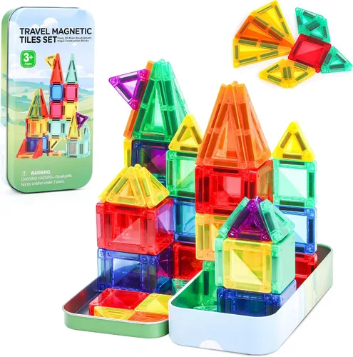 Vista 11 de BENOKER - 102 piezas de baldosas magnéticas para construir un castillo de hielo, bloques de construcción 3D STEM educativos