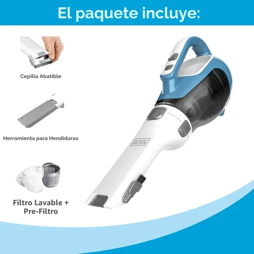 Vista 2 de Aspiradora de mano inalámbrica de litio Black + Decker CHV1410L de 16 V