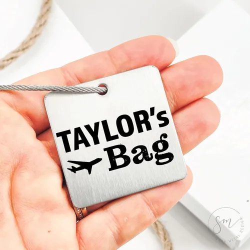 Vista 8 de Papa's Bag Luggage Tag Personalized Luggage Tag Personalized Name Traveler Traveling Gift Luggage Tag Plane Grandpa Bag Find Luggage Gramps Gift