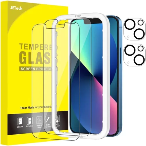 Vista 10 de JETech Protector de pantalla para iPhone 11 de 6.1 pulgadas con protector de lente de cámara, película de vidrio templado, paquete de 2