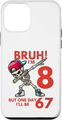 Vista 16 de Bruh I'm 8 But One-Day I'll Be 67 Retro 8th Birthday Kids Case for iPhone 17