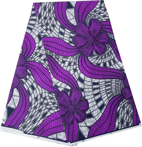 Vista 14 de BintaRealWax Tela africana de 6 yardas de tela tribal con estampado de cera vintage Ankara para coser vestido de fiesta