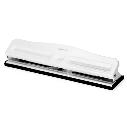 Vista 9 de Perforadora de 3 agujeros resistente, perforadora de agujeros de 3 anillos para carpeta, perforadora de papel ajustable de 10 hojas, perforadora