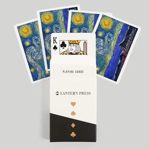 Vista 6 de Lantern Press Zabriskie Point, Death Valley National Park, California, Starry Night, 52 Playing Cards for Adults, Poker Size Card Deck