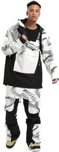 Vista 5 de Chaqueta de snowboard para hombre y mujer, chaqueta de esquí para hombre, snowboard, esquí, esquí, hombre, impermeable, cálida, para nieve