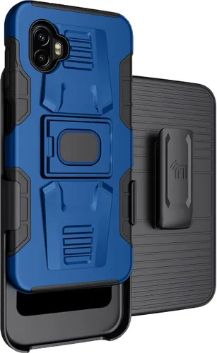 Vista 13 de Funda con clip para Galaxy XCover 6 Pro, Nakedcellphone Funda de agarre de anillo resistente con soporte [placa de montaje integrada]