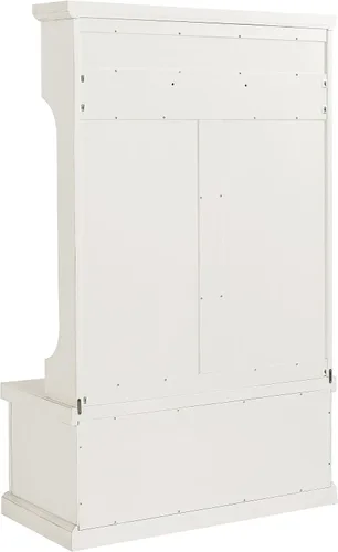 Vista 8 de Crosley Furniture - Hall Tree- Mueble para pasillo, Madera, Blanco gastado