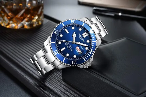 Vista 4 de PASOY Reloj automático para hombre, luminoso, Tourbillon, mecánico, con bisel giratorio, cristal de zafiro, impermeable, acero inoxidable, relojes