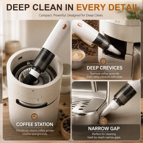 Vista 5 de Mity rain Aspiradora de café de 1500 Pa para máquina espresso y molinillo