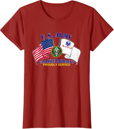 Vista 10 de Carlisle Barracks Pennsylvania Pa Army Base Camiseta con bandera estadounidense, Negro