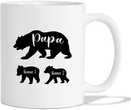 Vista 7 de Taza con texto en inglés "Best Papa Ever", tazas personalizadas para papá, tazas con foto personalizadas, regalos de hijo, hija, niños, taza