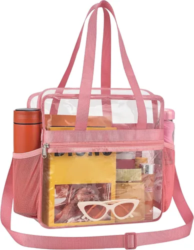 Vista 11 de Lyingflat Bolsa transparente para eventos de estadio - 12x6x12, bolsa de deporte transparente con correas reforzadas para el hombro