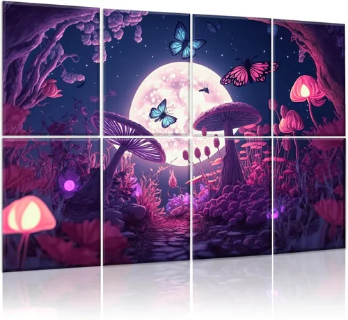Vista 12 de KIOSSUT Paquete de 8 paneles acústicos artísticos, paneles de pared insonorizados, paneles decorativos de amortiguación de sonido, paneles