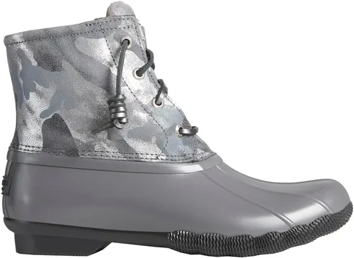 Vista 3 de Sperry Botas de lluvia acolchadas brillantes Saltwater para mujer, Gris (Grey Grey)