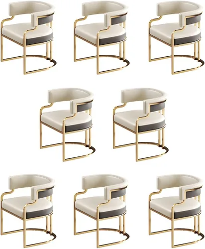 Vista 11 de Sillas de comedor de cocina para interiores, silla lateral tapizada para el hogar, silla con brazo de respaldo bajo, silla de comedor con piel