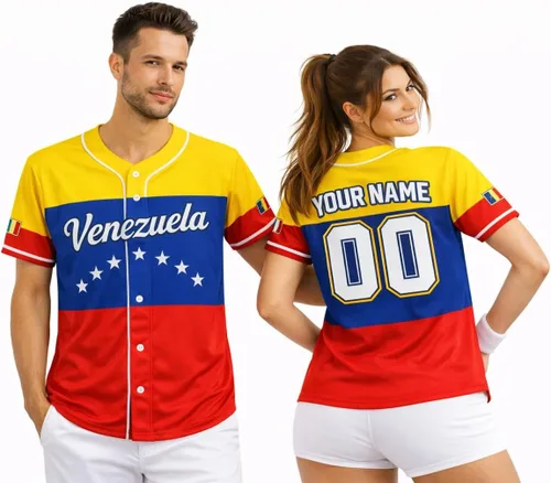 Vista 8 de Camiseta de béisbol de Venezuela, número de nombre personalizado, camisa de Beisbol Venezuela, camiseta deportiva de orgullo de la bandera