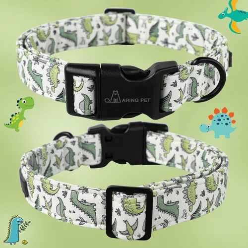 Vista 3 de Aring Pet Collar de algodón, ligero y ajustable, con hebilla de liberación rápida para perros pequeños, medianos y grandes, para cachorros, S