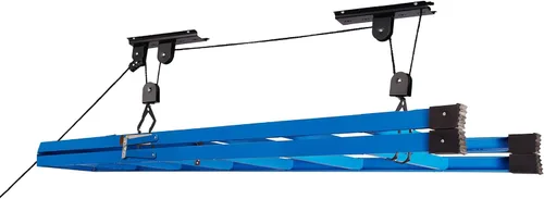 Vista 7 de RAD Sportz Juego de 4 perchas de bicicleta para sistema de polea de elevación de garaje con capacidad de 100 libras, almacenamiento de techo