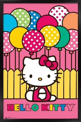Vista 9 de Trends International Hello Kitty - Póster de pared de Mimmy, 14.725 x 22.375 pulgadas, versión enmarcada de madera de granero