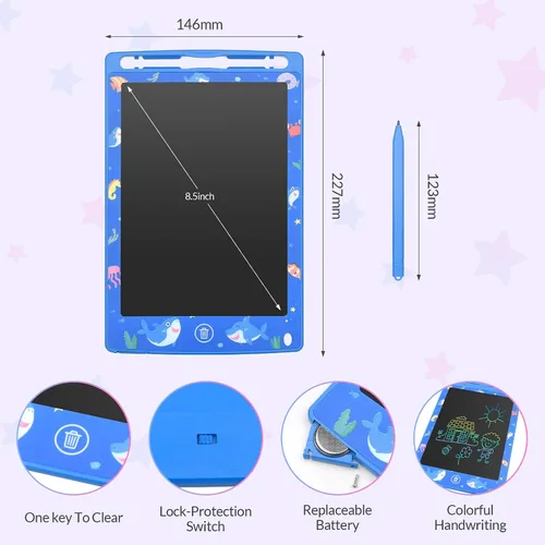 Vista 7 de Mafiti - Tablet de escritura LCD de 8.5 pulgadas, blocs electrónicos para escritura y dibujo, pizarra portátil para garabatos, regalos para niños
