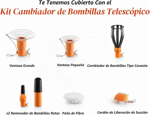 Vista 5 de Kit de cambiador de bombilla telescópica de 5-24 pies para techos altos