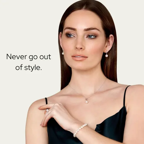 Vista 7 de The Pearl Source Collar con colgante de perlas blancas de agua dulce de 0.315 in para mujer, collar de perlas cultivadas, collar de perlas