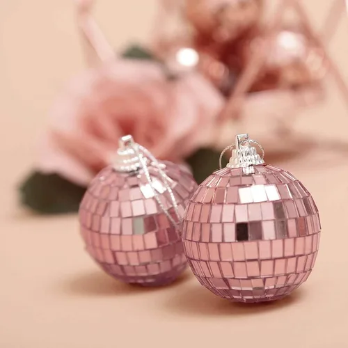 Vista 2 de Efavormart - 6 espejos de cristal de oro rosa de 2 pulgadas, decoración de fiesta de discoteca para bodas, eventos, fiestas de cumpleaños