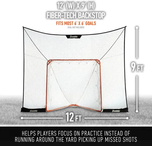 Vista 2 de Franklin Sports Portería de lacrosse Fibertech con respaldo - 3.66 m x 2.74 m
