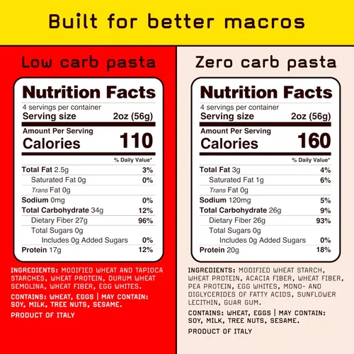 Vista 2 de Pete's Pasta - Fideos de espagueti 20g de alta proteína, sin carbohidratos + pasta baja en carbohidratos Pasta keto, sin carbohidratos Pasta