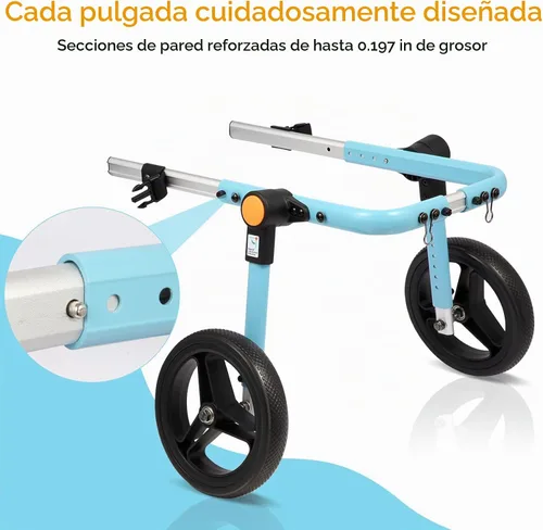 Vista 8 de TailWaggers Silla de ruedas para perros para patas traseras Ayuda de movilidad ajustable Ruedas todo terreno