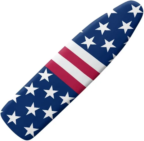 Vista 15 de Funda para tabla de planchar con diseño de estrellas y bandera estadounidense con borde elástico y acogedor bolsillo para la nariz, resistente al