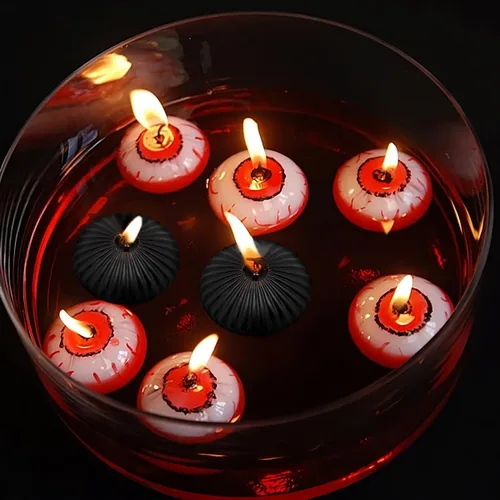 Vista 9 de Paquete de 12 velas flotantes negras de 3 pulgadas, velas sin perfume de 10 horas sin goteo para jarrones cilíndricos, centros de mesa en bodas