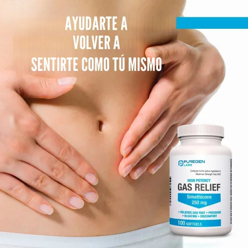 Vista 4 de Cápsulas blandas de alivio de gases de máxima resistencia con simeticona de 250 mg para aliviar la presión, la hinchazón y las molestias dolorosas