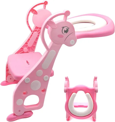 Vista 14 de Escalera de asiento de entrenamiento para niños pequeños, silla de inodoro con escalón más ancho, entrenador de baño para niños pequeños
