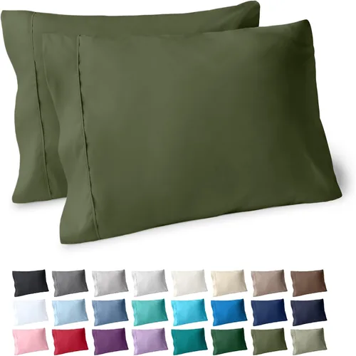 Vista 59 de Bare Home Juego de 2 fundas de almohada de microfibra de tamaño estándar, fundas de almohada refrescantes, doble cepillado, fácil cuidado, cierre