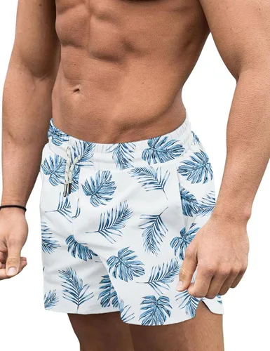 Vista 30 de COOFANDY Men's Swim Trunks Quick Dry Board Shorts Swimwear Bathing Suit Un negro