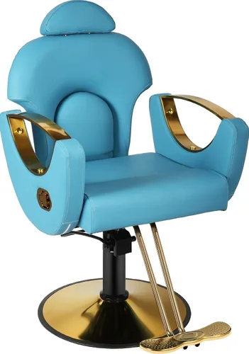Vista 12 de Silla de salón, silla reclinable para estilista, silla de peluquería con bomba hidráulica resistente, silla de peluquería para peluquería trenzada