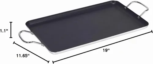 Vista 9 de Imusa Plancha de doble quemador antiadherente de 20 pulgadas, color negro