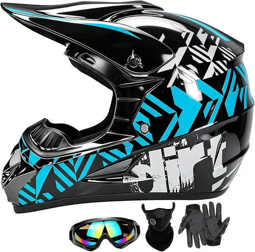 Vista 17 de Cascos de Dirt Bike para Jóvenes de Moda para Niños, Motocross, Motocicleta, BMX, ATV, Todoterreno, Cuatro Ruedas, Cascos Integrales para Bicicleta