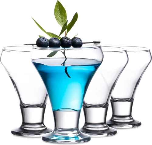 Vista 5 de Vikko Juego de 12 vasos de cóctel transparentes de 6 onzas sin tallo, elegantes vasos para martini, vodka, cóctel