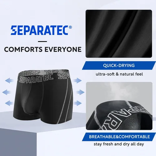 Vista 4 de Separatec Mens Trunks Underwear with Dual Pouch Mens Underwear, Soft Breathable Rayon Made from Bamboo Trunks for Men